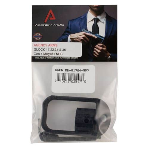 Agency Arms MW-G17G4-NBS Magwell Compatible with Glock 17 Gen4 6061-T6 Aluminum Black Hardcoat Anodized Agency Arms MW-G17G4-NBS Magwell Compatible with Glock 17 Gen4 6061-T6 Aluminum Black Hardcoat Anodized