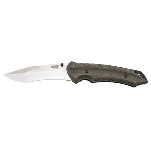 SOG Specialty Knives & Tools KU-1011 Kiku Folder Knife with Straight Edge Folding 4.6-Inch Blade and Linen Micarta Handle, Satin Finish SOG Specialty Knives & Tools KU-1011 Kiku Folder Knife with Straight Edge Folding 4.6-Inch Blade and Linen Micarta Handle, Satin Finish