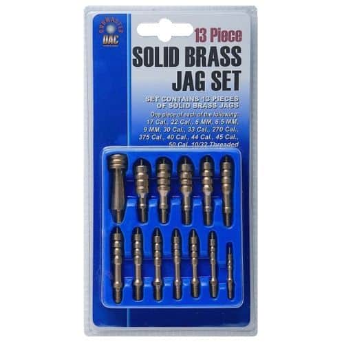 DAC BRT888 Cleaning Jag Set 17-45 Cal, 50 Cal Brass 13 Piece DAC BRT888 Cleaning Jag Set 17-45 Cal, 50 Cal Brass 13 Piece