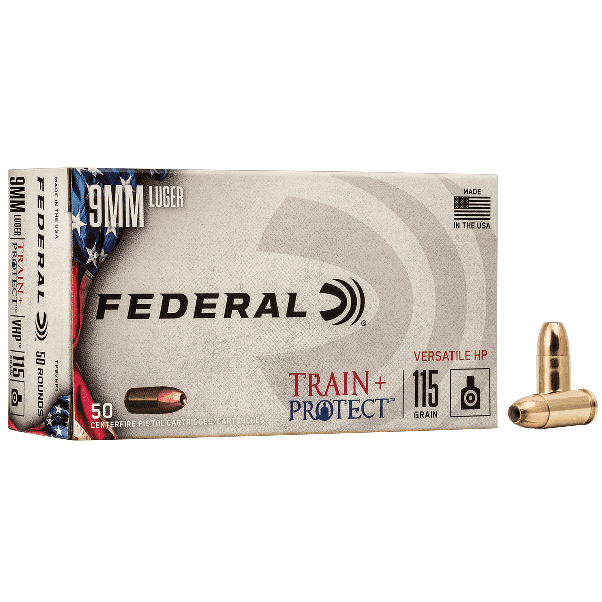 Federal TP9VHP1 Train + Protect 9mm Luger 115 gr Versatile Hollow Point 50 Bx Ammo Federal TP9VHP1 Train + Protect 9mm Luger 115 gr Versatile Hollow Point 50 Bx Ammo