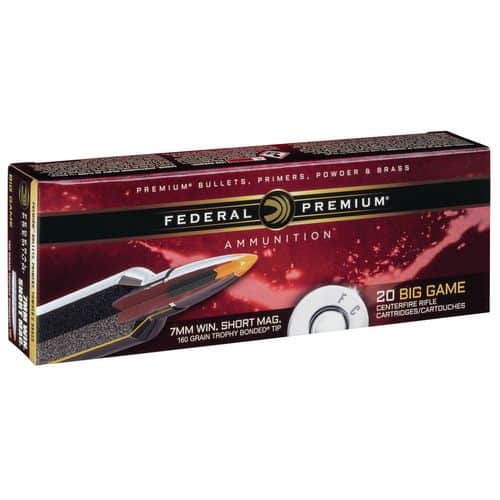 Federal P7WSMTT1 Premium 7mm WSM 160 gr Trophy Bonded Tip 20 Bx/ 10 Cs Federal P7WSMTT1 Premium 7mm WSM 160 gr Trophy Bonded Tip 20 Bx/ 10 Cs