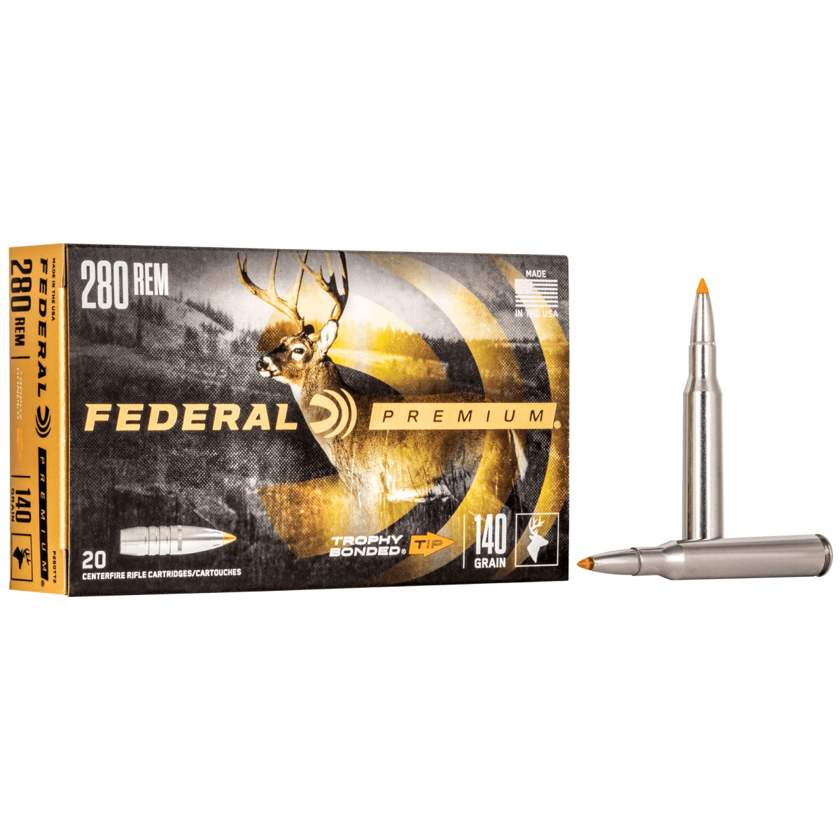 Federal P280TT2 Premium 280 Rem 140 gr Trophy Bonded Tip 20 Bx/ 10 Cs Federal P280TT2 Premium 280 Rem 140 gr Trophy Bonded Tip 20 Bx/ 10 Cs