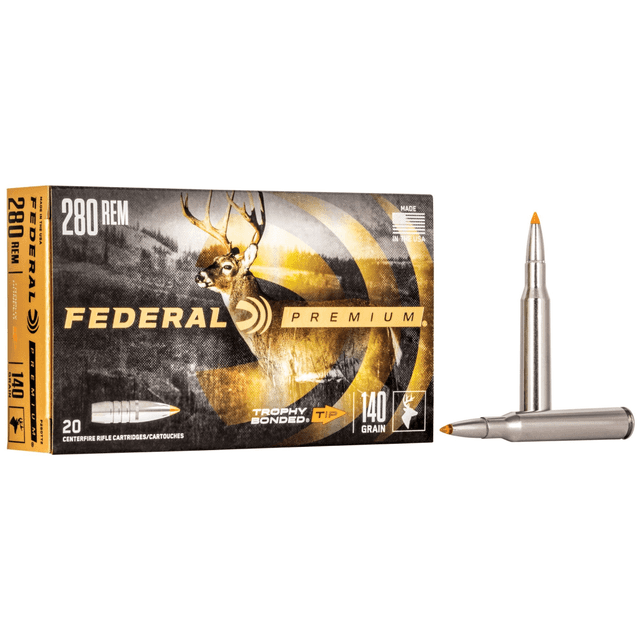 Federal P280TT2 Premium 280 Rem 140 gr Trophy Bonded Tip 20 Bx/ 10 Cs Federal P280TT2 Premium 280 Rem 140 gr Trophy Bonded Tip 20 Bx/ 10 Cs