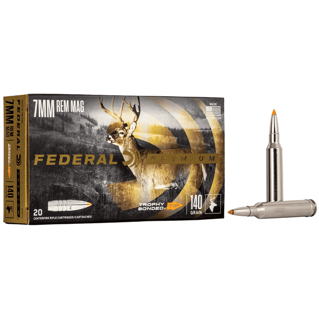 Federal P7RTT2 Premium 7mm Rem Mag 140 gr Trophy Bonded Tip 20 Per Box Federal P7RTT2 Premium 7mm Rem Mag 140 gr Trophy Bonded Tip 20 Per Box