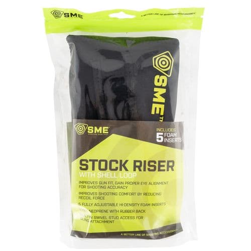 SME SME-RSRSL Stock Riser  with Shell Loop Black Neoprene SME SME-RSRSL Stock Riser  with Shell Loop Black Neoprene