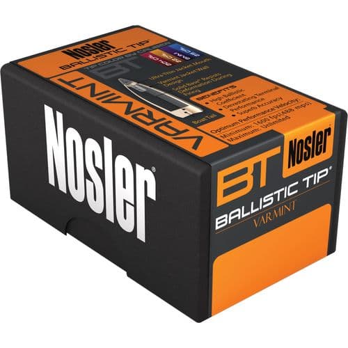 Nosler 45498 Ballistic Tip Varmint 22 Caliber .224 50 gr Ballistic Tip Lead Free 100 Box Nosler 45498 Ballistic Tip Varmint 22 Caliber .224 50 gr Ballistic Tip Lead Free 100 Box