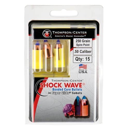 T/C Accessories 17008245 Shock Wave Bonded Core 50 Black Powder Spire Point 250 GR 15 T/C Accessories 17008245 Shock Wave Bonded Core 50 Black Powder Spire Point 250 GR 15