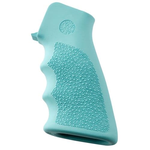 Hogue 15015 Rubber Grip with Finger Grooves with Finger Grooves AR-15 Textured Aqua Blue Hogue 15015 Rubber Grip with Finger Grooves with Finger Grooves AR-15 Textured Aqua Blue