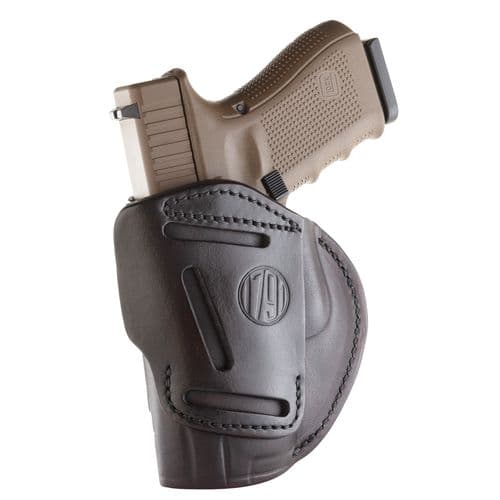 1791 Gunleather 4WH5SBRR 4-Way IWB/OWB 05 Signature Brown Leather Belt Clip Fits S&W M&P/Springfield XD/Glock 17/HK VP9 1791 Gunleather 4WH5SBRR 4-Way IWB/OWB 05 Signature Brown Leather Belt Clip Fits S&W M&P/Springfield XD/Glock 17/HK VP9