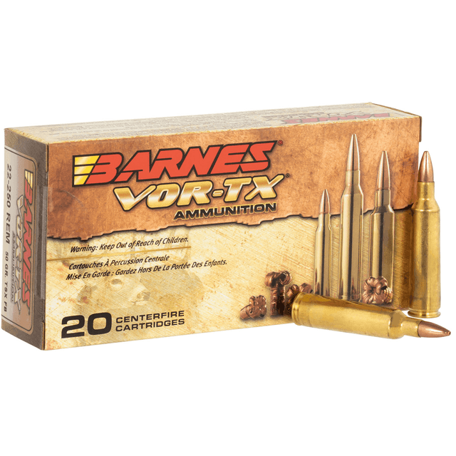 Barnes Bullets 22008 VOR-TX Rifle 22-250 Rem 50 gr TSX Flat Base Ammo Barnes Bullets 22008 VOR-TX Rifle 22-250 Rem 50 gr TSX Flat Base Ammo
