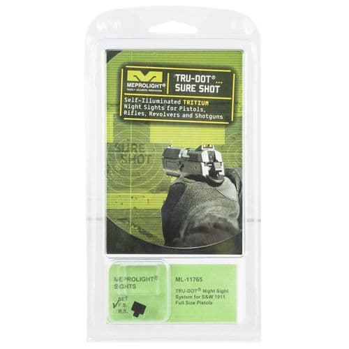 MEPRO USA LLC ML11765 Tru-Dot Night Sight Set S&W 1911 Full Size Fixed Green Green Black MEPRO USA LLC ML11765 Tru-Dot Night Sight Set S&W 1911 Full Size Fixed Green Green Black