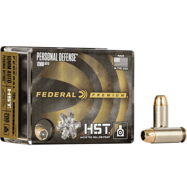 Federal Personal Defense 10mm Auto 200 gr HST Jacketed Hollow Point Handgun Ammo Federal Personal Defense 10mm Auto 200 gr HST Jacketed Hollow Point Handgun Ammo