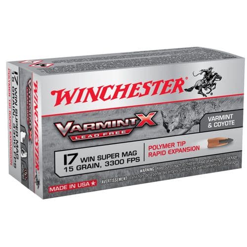 Winchester Ammo Varmint X Lead Free 17 WSM 15 gr Polymer Tip Rapid Expansion - X17W15PLF Winchester Ammo Varmint X Lead Free 17 WSM 15 gr Polymer Tip Rapid Expansion - X17W15PLF