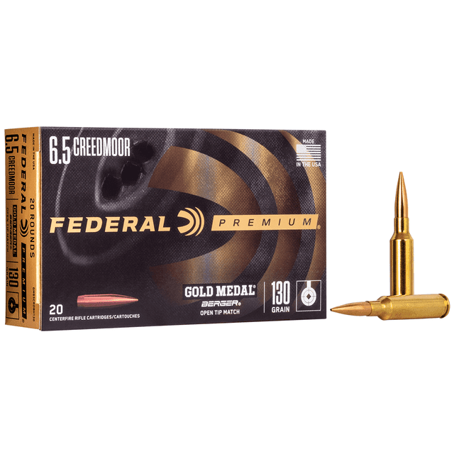 Federal GM65CRDBH130 Premium Gold Medal 6.5 Creedmoor 130 gr Berger Hybrid Open Tip Match 20 Bx Federal GM65CRDBH130 Premium Gold Medal 6.5 Creedmoor 130 gr Berger Hybrid Open Tip Match 20 Bx