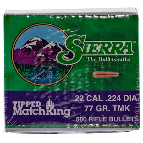 Sierra 7177C Tipped MatchKing .22 Cal .224 77 gr Tipped MatchKing 500 Sierra 7177C Tipped MatchKing .22 Cal .224 77 gr Tipped MatchKing 500