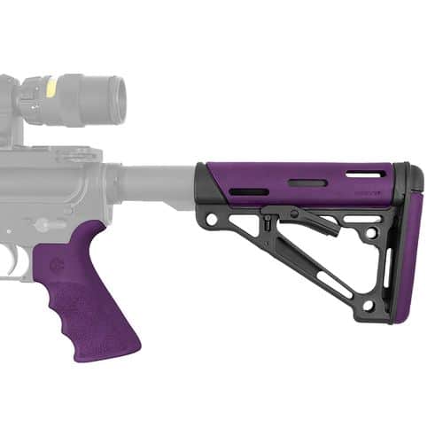 Hogue 15655 OverMolded 2-Piece Kit AR-15 Commercial Collapsible Stock/Pistol Grip Rubber Purple Hogue 15655 OverMolded 2-Piece Kit AR-15 Commercial Collapsible Stock/Pistol Grip Rubber Purple