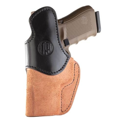 1791 Gunleather RCH4BLBR RCH IWB Size 04 Black/Brown Leather Belt Clip Compatible w/Glock 17/S&W M&P Shield/Springfield XD Right Hand 1791 Gunleather RCH4BLBR RCH IWB Size 04 Black/Brown Leather Belt Clip Compatible w/Glock 17/S&W M&P Shield/Springfield XD Right Hand