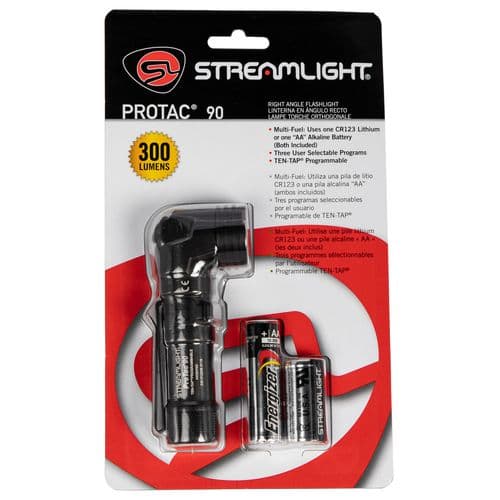 Streamlight 88087 ProTac 90 300/125/40 Lumens LED Aluminum Black Anodized CR123A/AA Streamlight 88087 ProTac 90 300/125/40 Lumens LED Aluminum Black Anodized CR123A/AA