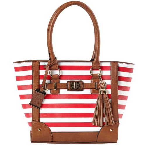Bulldog BDP051 Tote Style Purse Shoulder Most Small Pistols/Revolvers Leather Cherry Stripe Bulldog BDP051 Tote Style Purse Shoulder Most Small Pistols/Revolvers Leather Cherry Stripe
