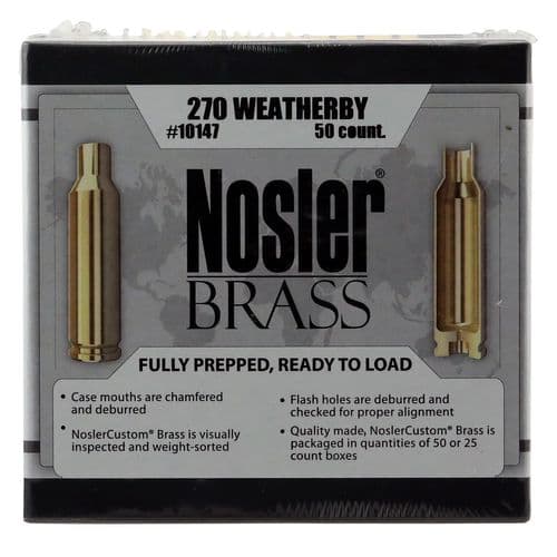 Nosler 10147
Rifle 270 Weatherby Magnum Brass 50 Per Box Nosler 10147
Rifle 270 Weatherby Magnum Brass 50 Per Box