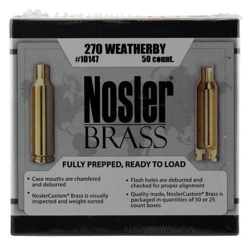 Nosler 10147
Rifle 270 Weatherby Magnum Brass 50 Per Box Nosler 10147
Rifle 270 Weatherby Magnum Brass 50 Per Box
