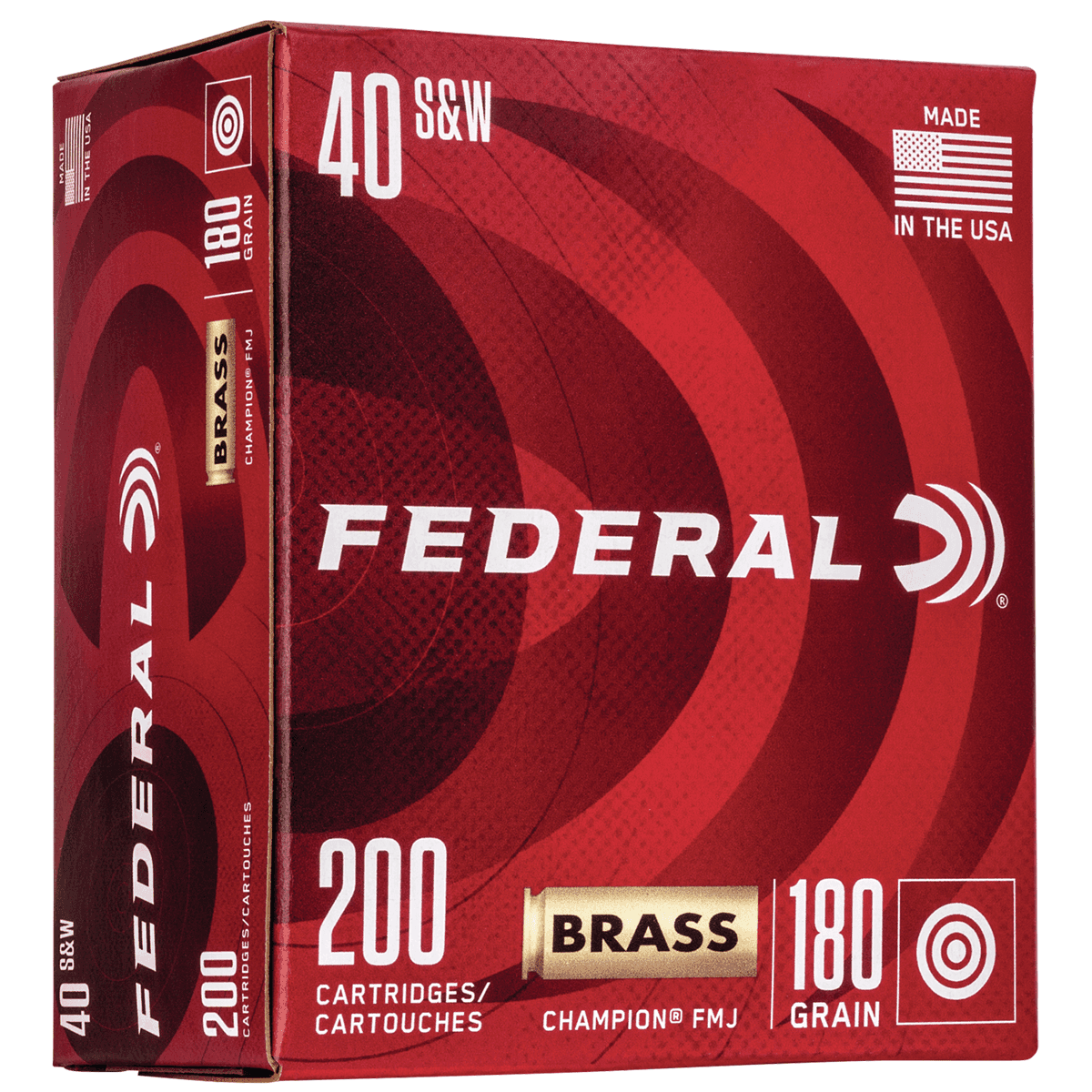 Federal 40 S&W 180 gr Full Metal Jacket (FMJ) 200 Bulk Box Federal 40 S&W 180 gr Full Metal Jacket (FMJ) 200 Bulk Box