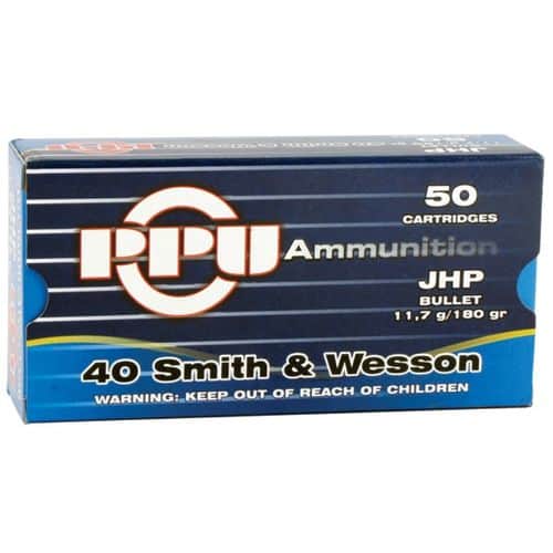 PRVI PPU .40 S&W 180 Grain JHP 50 Per Box PRVI PPU .40 S&W 180 Grain JHP 50 Per Box