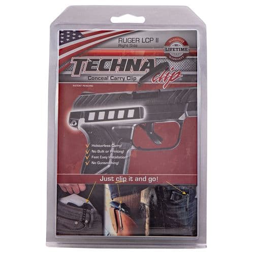 Techna Clip LCPLLBR Right Hand Conceal Carry Gun Belt Clip Ruger LCP II/LCP Custom Carbon Fiber Black Techna Clip LCPLLBR Right Hand Conceal Carry Gun Belt Clip Ruger LCP II/LCP Custom Carbon Fiber Black