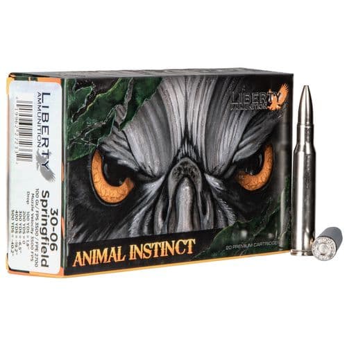 Liberty Ammunition LAHAC3006042 Animal Instinct 30-06 Springfield 100 gr Copper Hollow Point 20 Bx/ 10 Cs Liberty Ammunition LAHAC3006042 Animal Instinct 30-06 Springfield 100 gr Copper Hollow Point 20 Bx/ 10 Cs