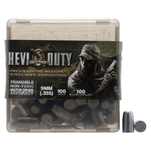 Hevishot 90019 Hevi-Duty 9mm 100 GR Non-Tox Frangible 100 Box/ 10 Case Hevishot 90019 Hevi-Duty 9mm 100 GR Non-Tox Frangible 100 Box/ 10 Case
