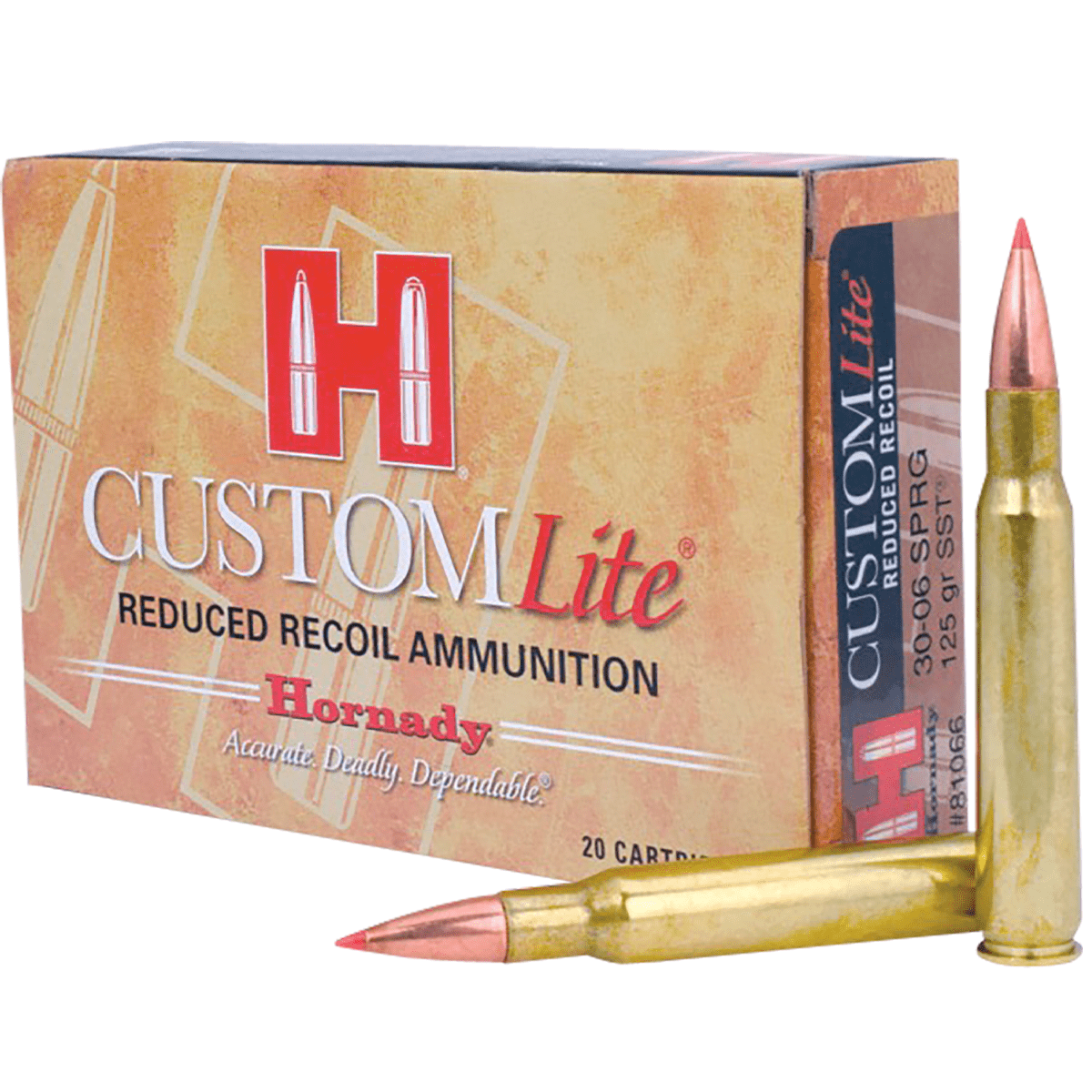 Hornady Custom Lite 30-06 Springfield 125 gr SST 20 Hunting Ammo for the Women and Kids Hornady Custom Lite 30-06 Springfield 125 gr SST 20 Hunting Ammo for the Women and Kids