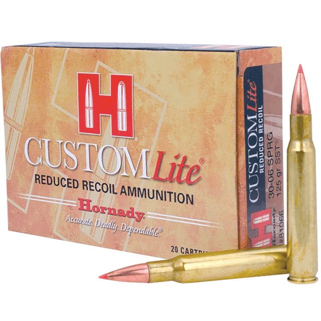 Hornady Custom Lite 30-06 Springfield 125 gr SST 20 Hunting Ammo for the Women and Kids Hornady Custom Lite 30-06 Springfield 125 gr SST 20 Hunting Ammo for the Women and Kids