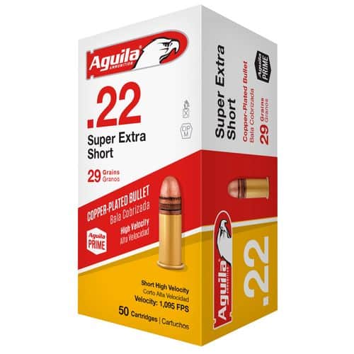 Aguila 1B222110 Standard High Velocity 22 Short 29 gr Copper-Plated Solid Point 50 Bx/ 100 Cs Aguila 1B222110 Standard High Velocity 22 Short 29 gr Copper-Plated Solid Point 50 Bx/ 100 Cs