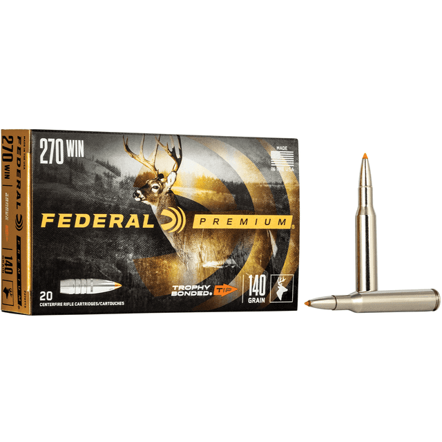 Federal P270TT3 Premium 270 Win 140 gr Trophy Bonded Tip 20 Bx/ 10 Cs Federal P270TT3 Premium 270 Win 140 gr Trophy Bonded Tip 20 Bx/ 10 Cs