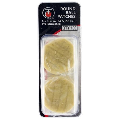 T/C Accessories 31007044 Round Ball Pre-lubed Patches 54-56 Cal Cotton 100 PK T/C Accessories 31007044 Round Ball Pre-lubed Patches 54-56 Cal Cotton 100 PK