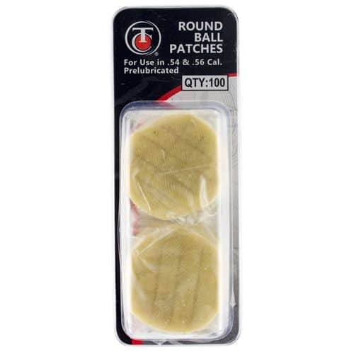T/C Accessories 31007044 Round Ball Pre-lubed Patches 54-56 Cal Cotton 100 PK T/C Accessories 31007044 Round Ball Pre-lubed Patches 54-56 Cal Cotton 100 PK