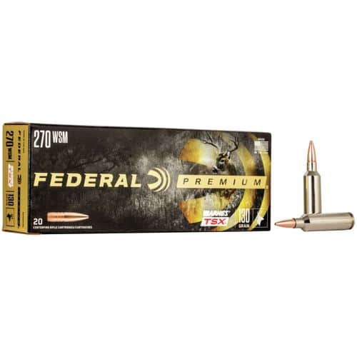 Federal P270WSMD Premium 270 WSM 130 gr Barnes Triple-Shock X 20 Bx/ 10 Cs Federal P270WSMD Premium 270 WSM 130 gr Barnes Triple-Shock X 20 Bx/ 10 Cs