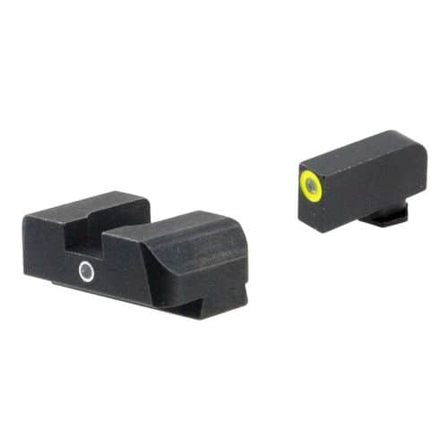 AmeriGlo GL5301 i-Dot Night Sight Fits Glock 17/19/19x/26 Gen5 Tritium Green w/LumiGreen Outline Front Tritium Green Rear Black AmeriGlo GL5301 i-Dot Night Sight Fits Glock 17/19/19x/26 Gen5 Tritium Green w/LumiGreen Outline Front Tritium Green Rear Black