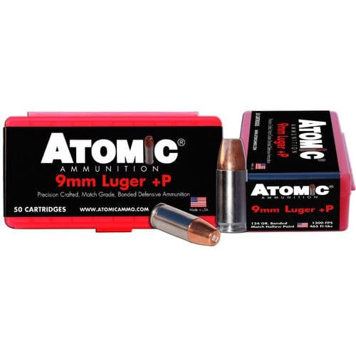 Atomic 00409 Pistol 9mm Luger +P 124 gr Bonded Match Hollow Point 50 Bx/ 10 Cs Atomic 00409 Pistol 9mm Luger +P 124 gr Bonded Match Hollow Point 50 Bx/ 10 Cs