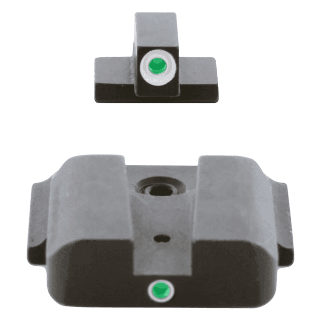 AmeriGlo SW141 i-Dot Sight Set for Smith & Wesson M&P Shield Green Tritium White Outline Front Sight-Green Tritium Rear Sight AmeriGlo SW141 i-Dot Sight Set for Smith & Wesson M&P Shield Green Tritium White Outline Front Sight-Green Tritium Rear Sight