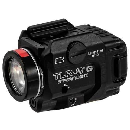 Streamlight 69430 TLR-8G Weapon Light White LED 500 Lumens 3V CR123A Battery Black Polymer with Green Laser Streamlight 69430 TLR-8G Weapon Light White LED 500 Lumens 3V CR123A Battery Black Polymer with Green Laser