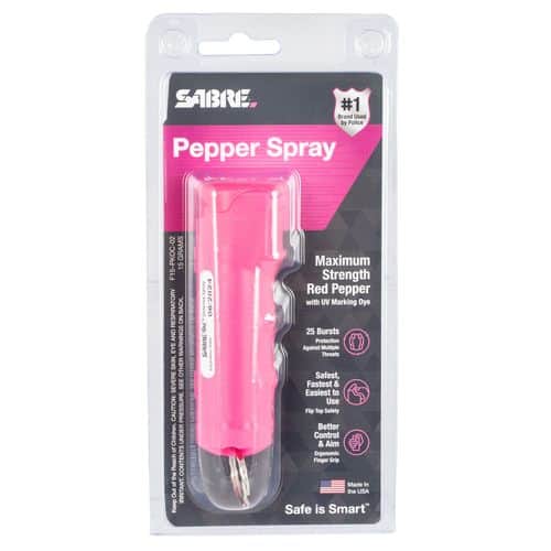 Sabre F15PLOC02 Flip Top Pepper Spray OC Pepper 10 ft Range Pink Sabre F15PLOC02 Flip Top Pepper Spray OC Pepper 10 ft Range Pink