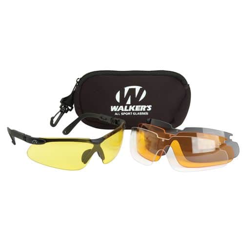 Walkers GWPASG4L2 Sport Glasses Combo Kit Clear/Yellow/Amber/Brown Polycarbonate Black Walkers GWPASG4L2 Sport Glasses Combo Kit Clear/Yellow/Amber/Brown Polycarbonate Black