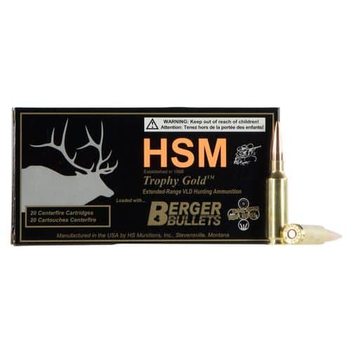 HSM 65CRD130VLD Trophy Gold 6.5 Creedmoor 130 gr Match Very Low Drag 20 Bx/ 10 Cs HSM 65CRD130VLD Trophy Gold 6.5 Creedmoor 130 gr Match Very Low Drag 20 Bx/ 10 Cs