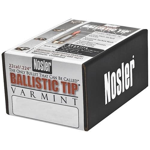 Nosler 39522 Ballistic Tip Varmint 22 Caliber .224 50 gr Spitzer Point 100 Box Nosler 39522 Ballistic Tip Varmint 22 Caliber .224 50 gr Spitzer Point 100 Box