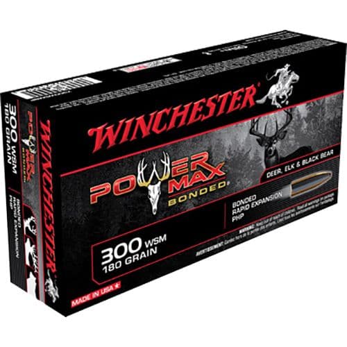 Winchester Ammo X300WSMBP Power Max Bonded 300 WSM 180 gr Protected Hollow Point 20 Bx/ 10 Cs Winchester Ammo X300WSMBP Power Max Bonded 300 WSM 180 gr Protected Hollow Point 20 Bx/ 10 Cs