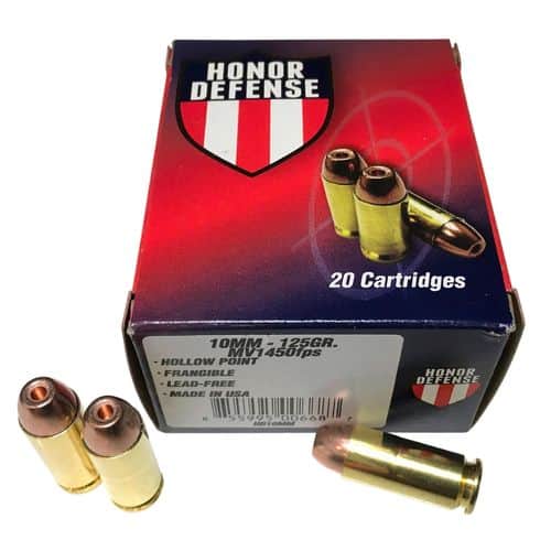 Honor Defense HD10MM Honor Defense 10mm Auto 125 gr Hollow Point Frangible 20 Bx/ 25 Cs Honor Defense HD10MM Honor Defense 10mm Auto 125 gr Hollow Point Frangible 20 Bx/ 25 Cs
