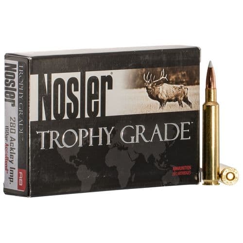 Nosler 60076 Trophy Grade 280 Ackley Improved 160 gr AccuBond 20 Bx/ 10 Cs Nosler 60076 Trophy Grade 280 Ackley Improved 160 gr AccuBond 20 Bx/ 10 Cs