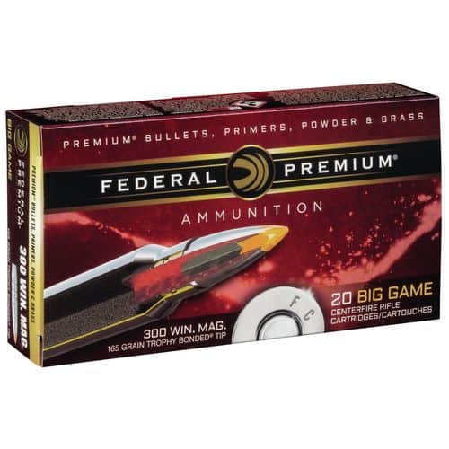 Federal P300WTT2 Premium 300 Win Mag 165 gr Trophy Bonded Tip 20 Bx/ 10 Cs Federal P300WTT2 Premium 300 Win Mag 165 gr Trophy Bonded Tip 20 Bx/ 10 Cs