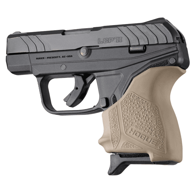 Hogue HandAll Beavertail Grip Sleeve, made of Rubber with Textured Flat Dark Earth Finish for Ruger LCP II - 18123 Hogue HandAll Beavertail Grip Sleeve, made of Rubber with Textured Flat Dark Earth Finish for Ruger LCP II - 18123